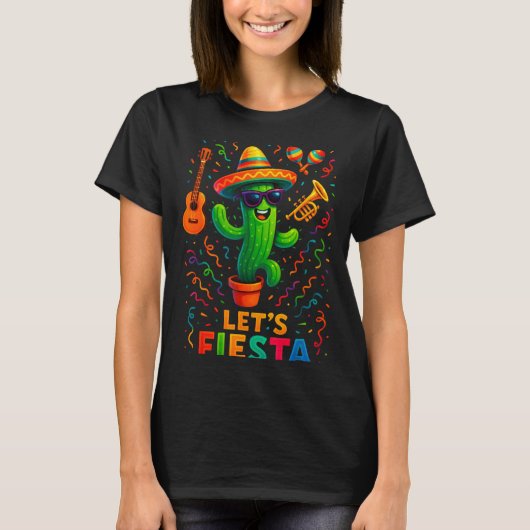 T-shirt Cinco de mayo mexican cactus party funny letsCinco (Devant)