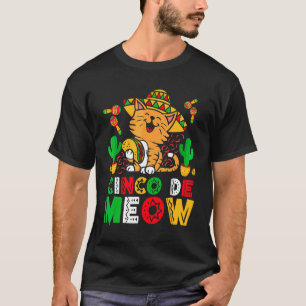 T-shirt Cinco De Mayo Miaou Chat Sombrero Mexicain Fête T