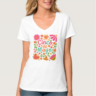 T-shirt Cinco De Mayo Motif floral bohème Cinco de Mayo