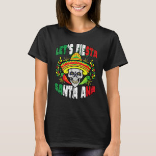 T-shirt Cinco De Mayo Party Père Noël Ana Mexicain Crâne L