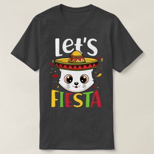 T-shirt Cinco De Mayo Party Sombrero Casquette Chat Lets F (Design devant)