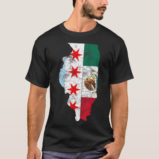 T-shirt Cinco De Mayo Shirt Chicago Drapeau Mexicain Homme (Devant)