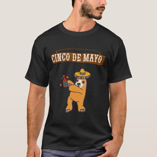 T-shirt Cinco De Mayo Sloth Fiesta (Devant)