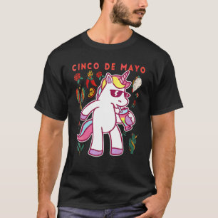 T-shirt Cinco De Mayo Unicorn Milkshake Mexicaine Fiesta W