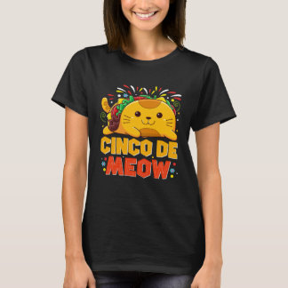 T-shirt Cinco De Meo  Mexican Cat Cinco De Mayo Costume Ta