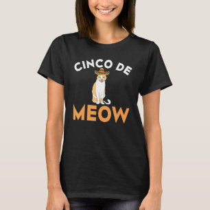 T-shirt Cinco De Meow Avec Chat Souriant Taco Et Sombrero