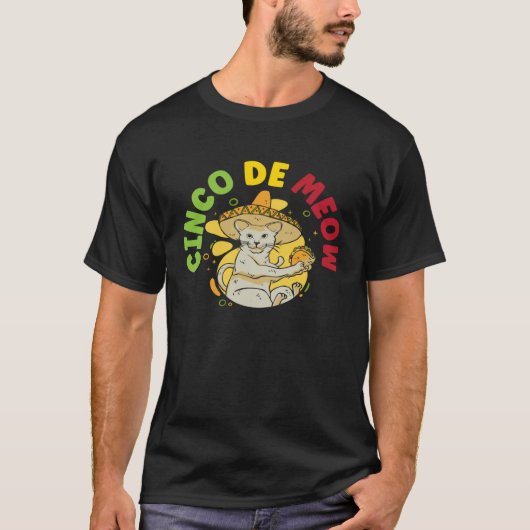 T-shirt Cinco de Meow Cat  Mexico Pride Mexican Cinco De M (Devant)