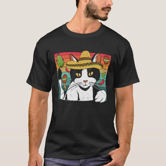 T-shirt Cinco de Meow Cat  Mexico Pride Mexican Cinco De M (Devant)