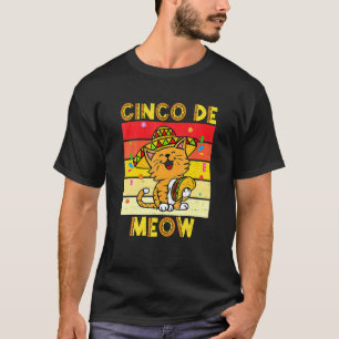 T-shirt Cinco De Meow Chat Chapeau Cinco De Mayo Mexicain 