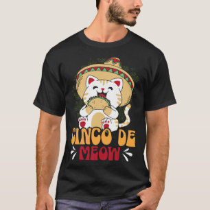 T-shirt Cinco de Meow Chat Mexique Fierté Mexicain Cinco D
