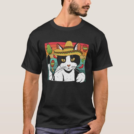 T-shirt Cinco de Meow Chat Mexique Pride Mexique Cinco De  (Devant)