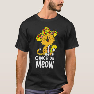 T-shirt Cinco De Meow Cute Cinco De Mayo Sombrero Taco Cat
