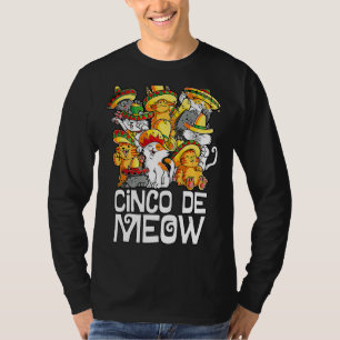 T-shirt Cinco De Meow Mayo Cat Sombrero Mexicain Taco Cinc