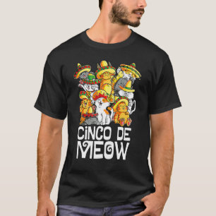 T-shirt Cinco De Meow Mayo Chat Chapeau Mexicain Taco Cinc