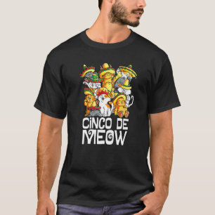 T-shirt Cinco De Meow Mayo Chat Chapeau Mexicain Taco Cinc