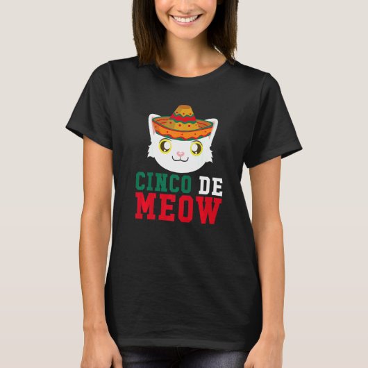 T-shirt Cinco De Meow Sombrero Cat Cinco De Mayo May Fift (Devant)