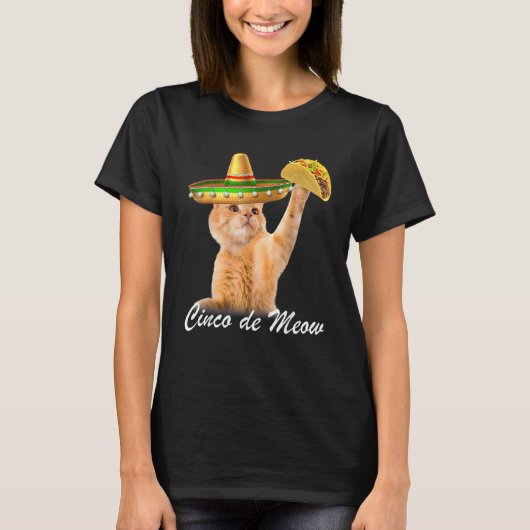 T-shirt Cinco De Meow Taco Cat (Devant)