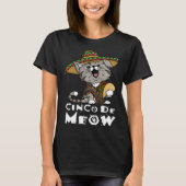 T-shirt Cinco De Meow with Smiling Cat Taco and Sombrero (Devant)