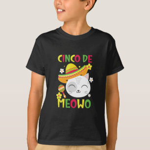T-shirt Cinco De Meowo, chat mexicain coloré et ludique