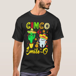 T-shirt Cinco De Smile O Dentiste Cactus Dent Mexicain