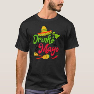 T-shirt Cinco Drinko De Mayo Hommes Femmes Boire Tequila M