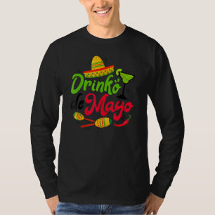T-shirt Cinco Drinko De Mayo Hommes Femmes Boire Tequila M