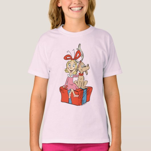 T-shirt Cindy Lou Who and Max on a Present (Devant)