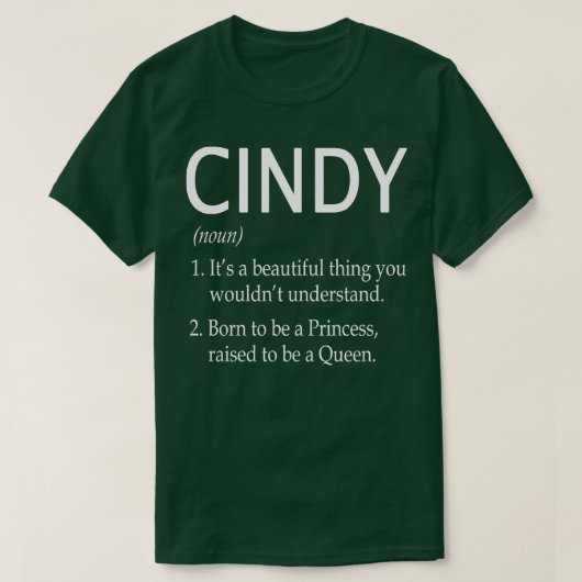 T-shirt Cindy Nom Cadeau 8 (Design devant)