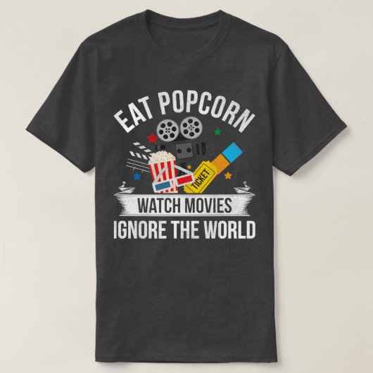 T-shirt Cinema Ticket Snack Retro Popcorn (Design devant)