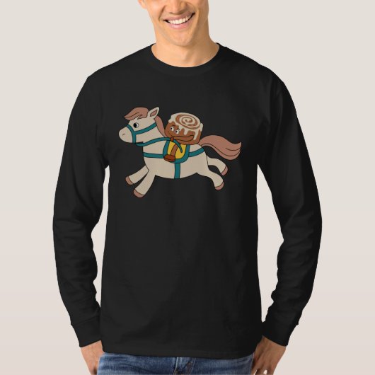 T-shirt Cinnamon Roll is Horseriding Ironic Horse Illustra (Devant)