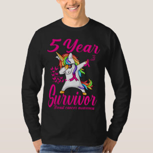 T-shirt Cinq 5 ans Survivant Cancer du sein