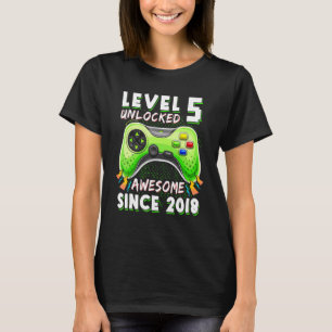 T-shirt Cinq 5ans Anniversaire Garçon Gamer 5e 5 ans Anniv
