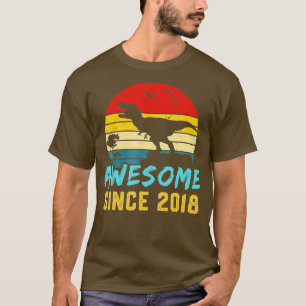 T-shirt Cinq 5ans Anniversaire Son garçon Dinosaur 2018 5è