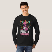 T-shirt Cinq A Saurus Dinosaur Cute Kiddo Rex (Devant entier)