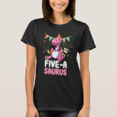 T-shirt Cinq A Saurus Dinosaur Cute Kiddo Rex (Devant)