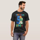 T-shirt Cinq Anniversaire Dino Space Boys 5 Ans Astronaut (Devant entier)