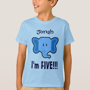 T-shirt Cinq ans de 5ème anniversaire de visage mignon