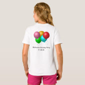 T-shirt Cinq ballons d'anniversaire personnalisés avec dat (Dos entier)