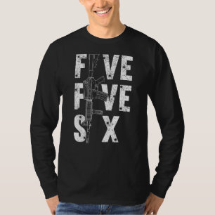 T-shirt Cinq Cinq Six Pour Homme Gun Ammo Range 556mm Rifl