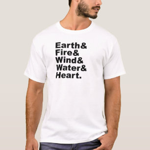 T-shirt Cinq éléments Eau et coeur du vent du feu de la