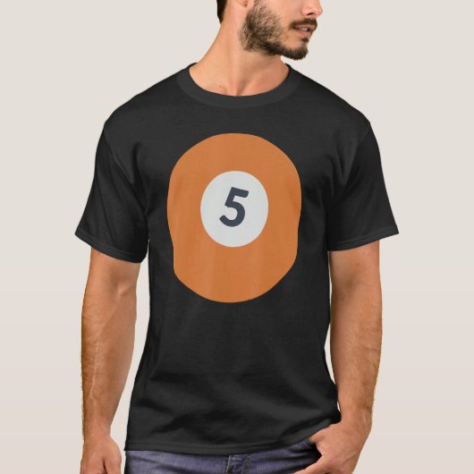 T-shirt Cinq Équipe Numéro 5 Lucky Orange Billard Po (Devant)