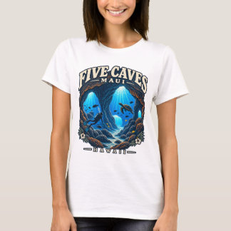 T-shirt Cinq grottes Maui Hawaii plongée en scaphandre cav