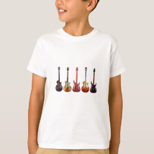T-shirt Cinq guitares colorées