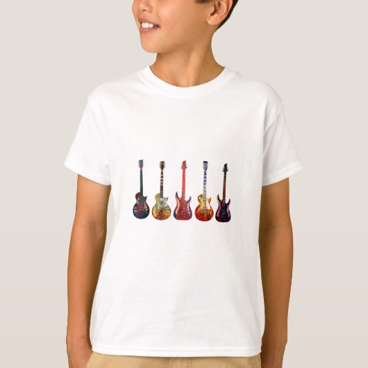 T-shirt Cinq guitares colorées (Devant)