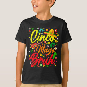 T-shirt Cinq mai bruh dabbing garçon mexicain poncho