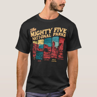 T-shirt Cinq puissants Parcs nationaux Big 5 Randonnée Cam