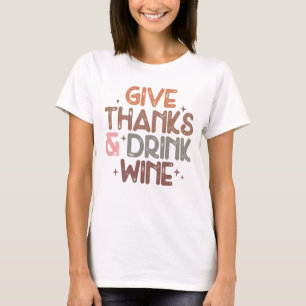 T-shirt Cinq remerciements et boire la typographie du vin 
