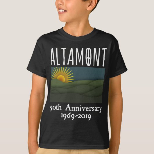 T-shirt Cinquante ans Altamont Speedway Free Concert 1969 (Devant)
