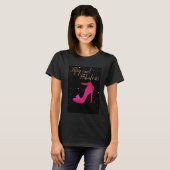 T-shirt Cinquante et fabuleux texte rose étincelant chaud  (Devant entier)