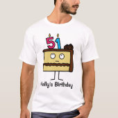 T-shirt cinquante-et-unième Gâteau d'anniversaire avec des (Devant)